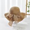 Sun Hat Women Summer Wide Brim Straw Hat With Bow For Beach And Sun Protection