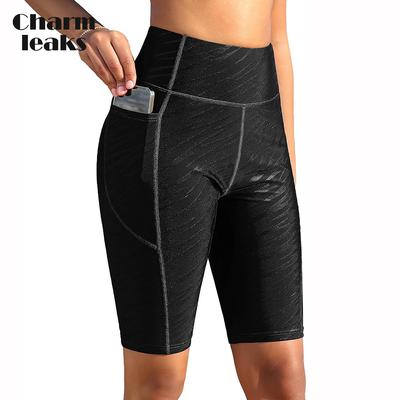 Charmlesks Women's 10" High Waisted Swim Shorts Water Repellent UPF50+ Long Board Swimming Shorts with Pockets Liner