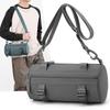 Nylon Barrel Crossbody Bag with Adjustable Strap and Zipper Closure for Men Women