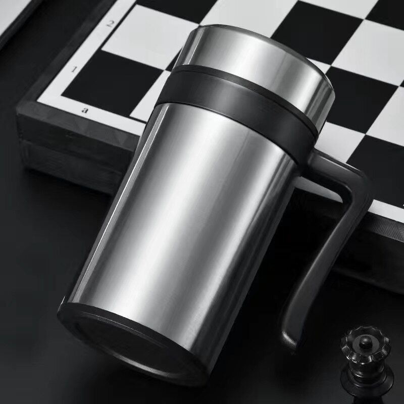 450ml Large Capacity Thermos Cup 304 Stainless Steel Business Office Water Cup with Handle