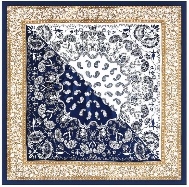 90*90cm Luxury Brand Women Silk Scarfs Van Gogh Painting Square Scarves Spring Summer Shawls For Ladies