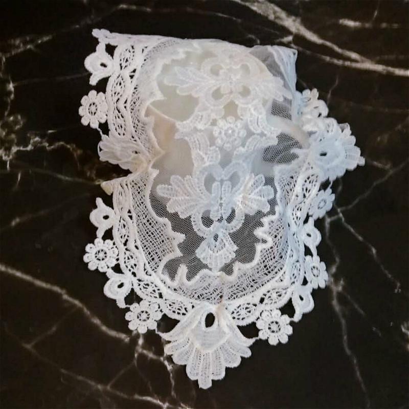 British Style Lace Embroidered Oval White Placemat Coaster Bedroom Balcony Coffee Cup Wine Cover Cloth Banquet Party Decoration