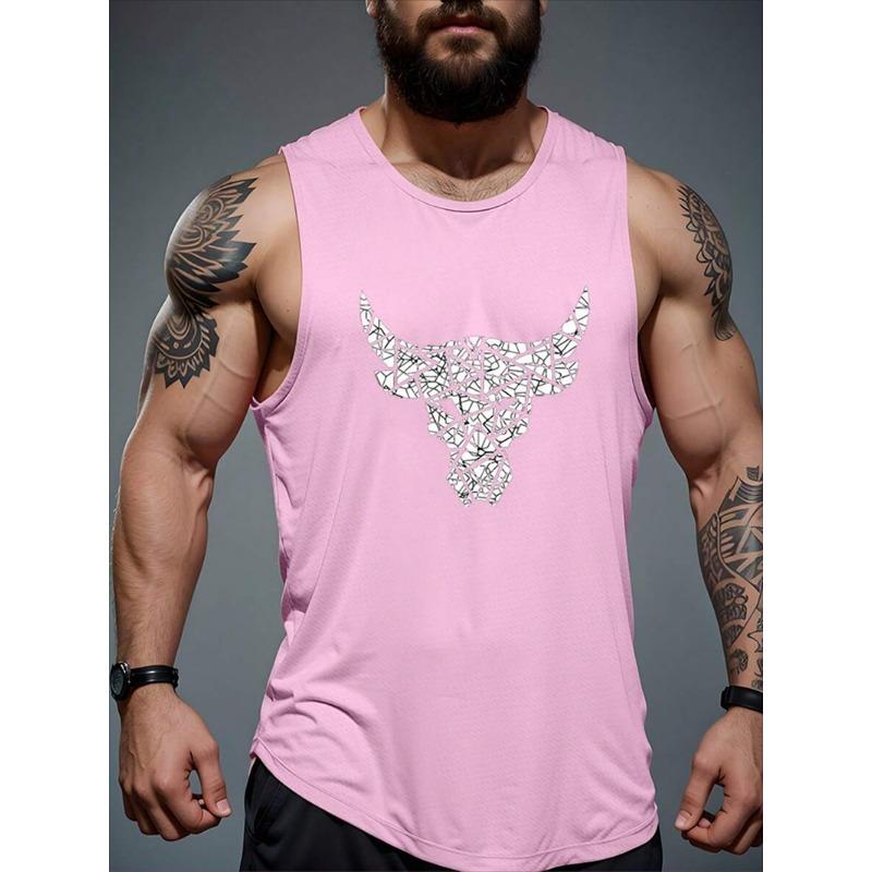 Trendy Bull Graphic Tank Tops For Men Summer Fashion Streetwear 3D Printed Gym Vest Cool Breathable Oversized Sports Tees Tops