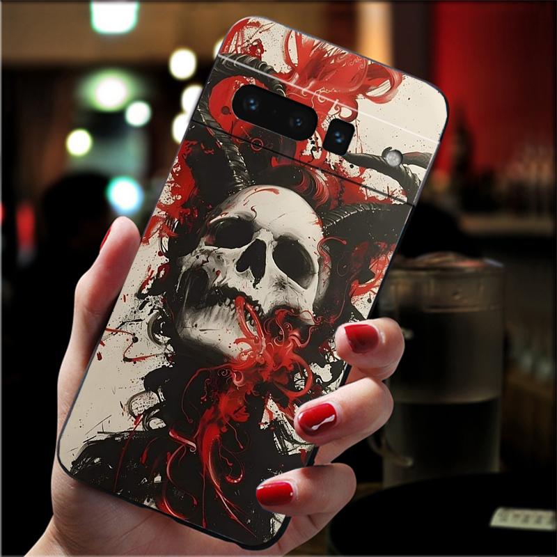 

Phone Case For Google Pixel 10 9 Pro XL 9A 8 7 6 Pro Pixel 8A 7A 6A Pixel 8 7 6 5 Skull Art Case Google Pixel 7a