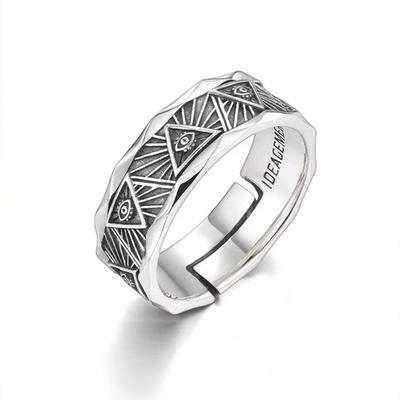 Adjustable Eye Of God Ring, Stainless Steel Punk Jewelry For Women Men, Comfort Fit Daily Wear Gift Idea
