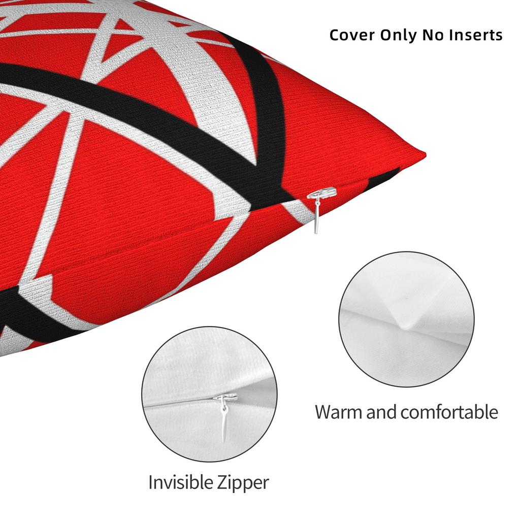 Van Halen Red Black And White Line Art Pillow Cover Fashion Pillow Case For Living Room Chair Comfy Cushion Cover Gift