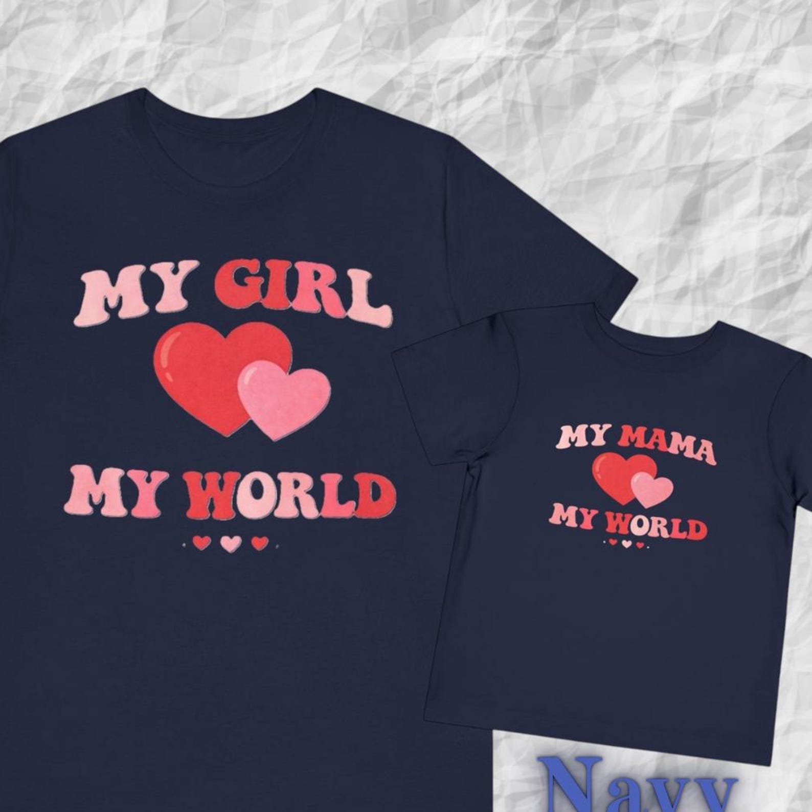 Mom Daughter Matching Shirts, Mommy and Me Shirts, My Girl My World Shirt, My Mama My World Shirt, Family Matching Shirts Gift S