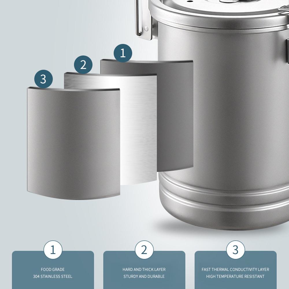 Camping Hiking Rice Cooker Outdoor Portable Picnic Cookware Stainless Steel Pot Multifunctional Travel Cooking Accessory