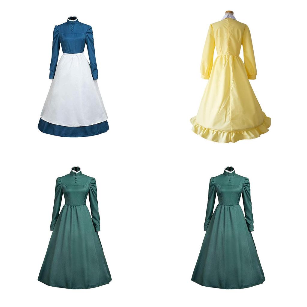 Howl's Moving Castle Sophie Women Buttoned Chest Dress Cosplay Uniform