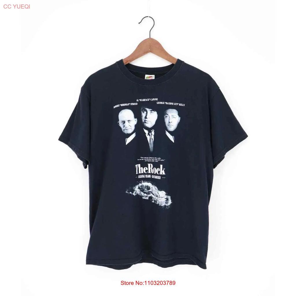 The Rock Alcatraz Island San Francisco T Shirt Black L Vintage Casual Comfortable Homme Designer Clothes Slightly
