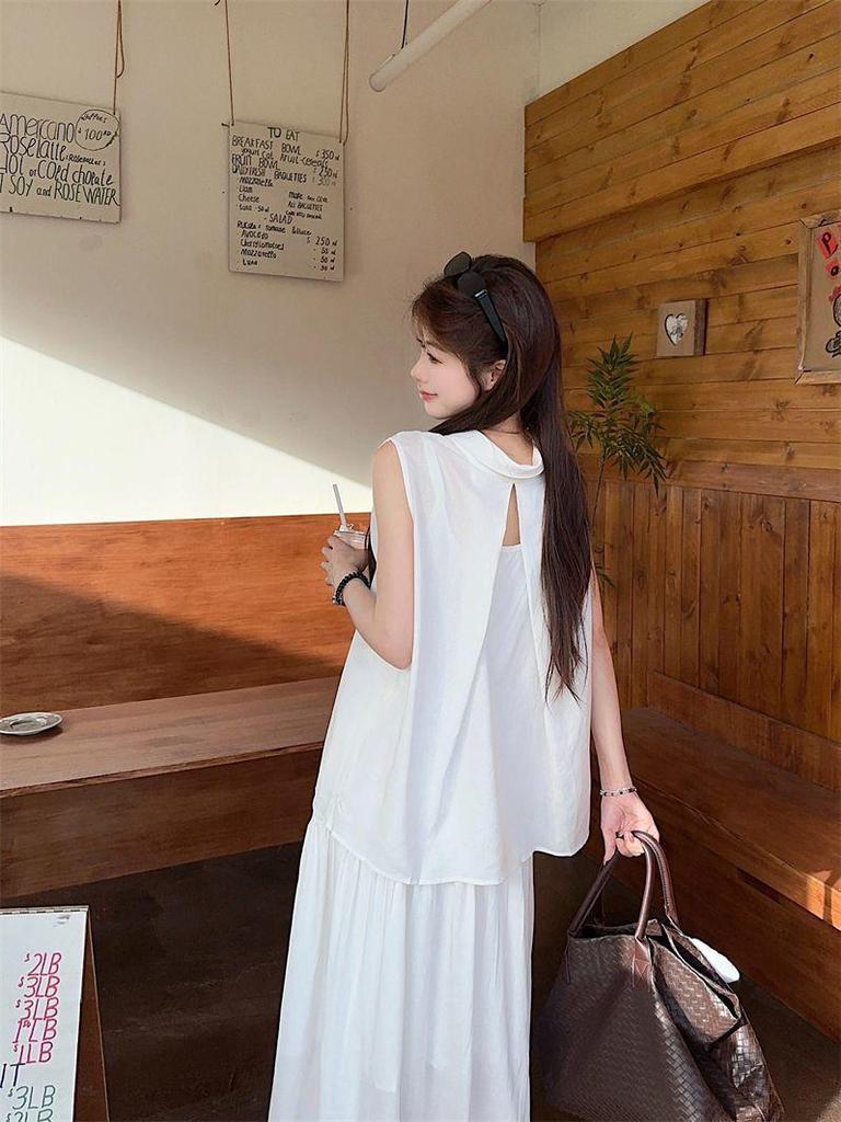 French Chic Sleeveless Top & High-Waisted Skirt Set - Summer 2026 Fashion