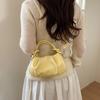 High End Trend Solid Color Pleated Design Messenger Bags Women Simple Temperament PU Leather Shoulder Bag Exquisite Handbags