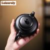 240ml Boutique Yixing Purple Clay Teapots Handmade Carved Pot Raw Ore Black Zhu Mud Kettle Zisha Teaset Collection Gift Supplies