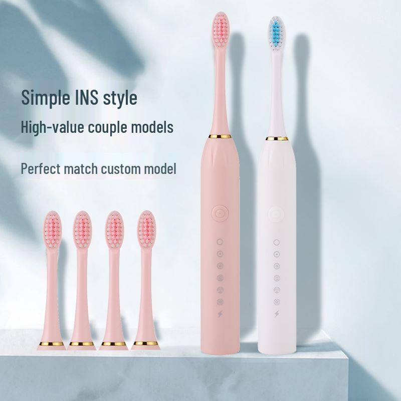 Electric Toothbrush with Soft Bristles, Six-Speed Adjustment, Rechargeable, Suitable for Adults and Children