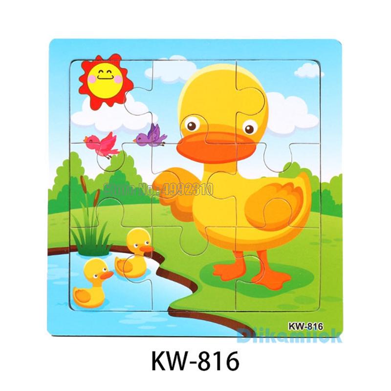 9pcs Wooden Puzzle Cognition Animals And Vehicles Jigsaw Kindergarten Educational Toys Kids Wood Toy Gift