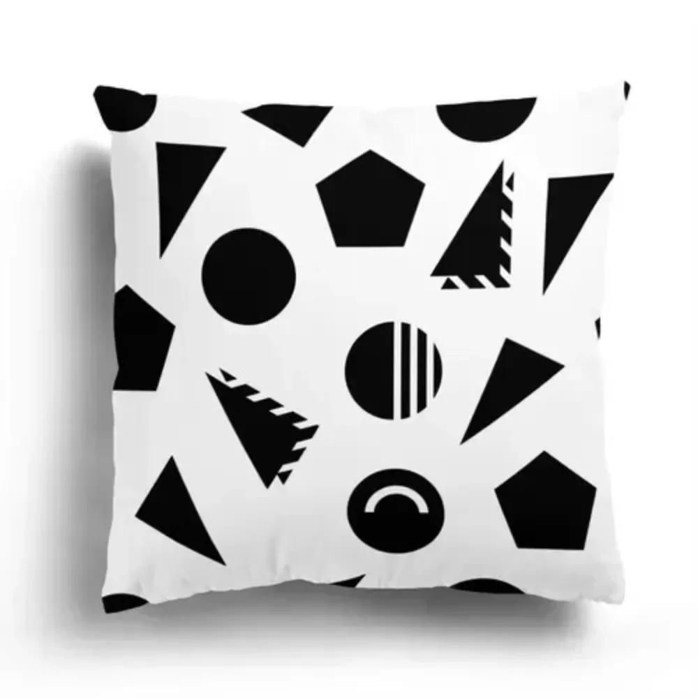 - Einfacher geometrischer Druck Kissenbezug Heimdekoration Schlafzimmer Wohnzimmer Sofa Kissenbezug x xZoll