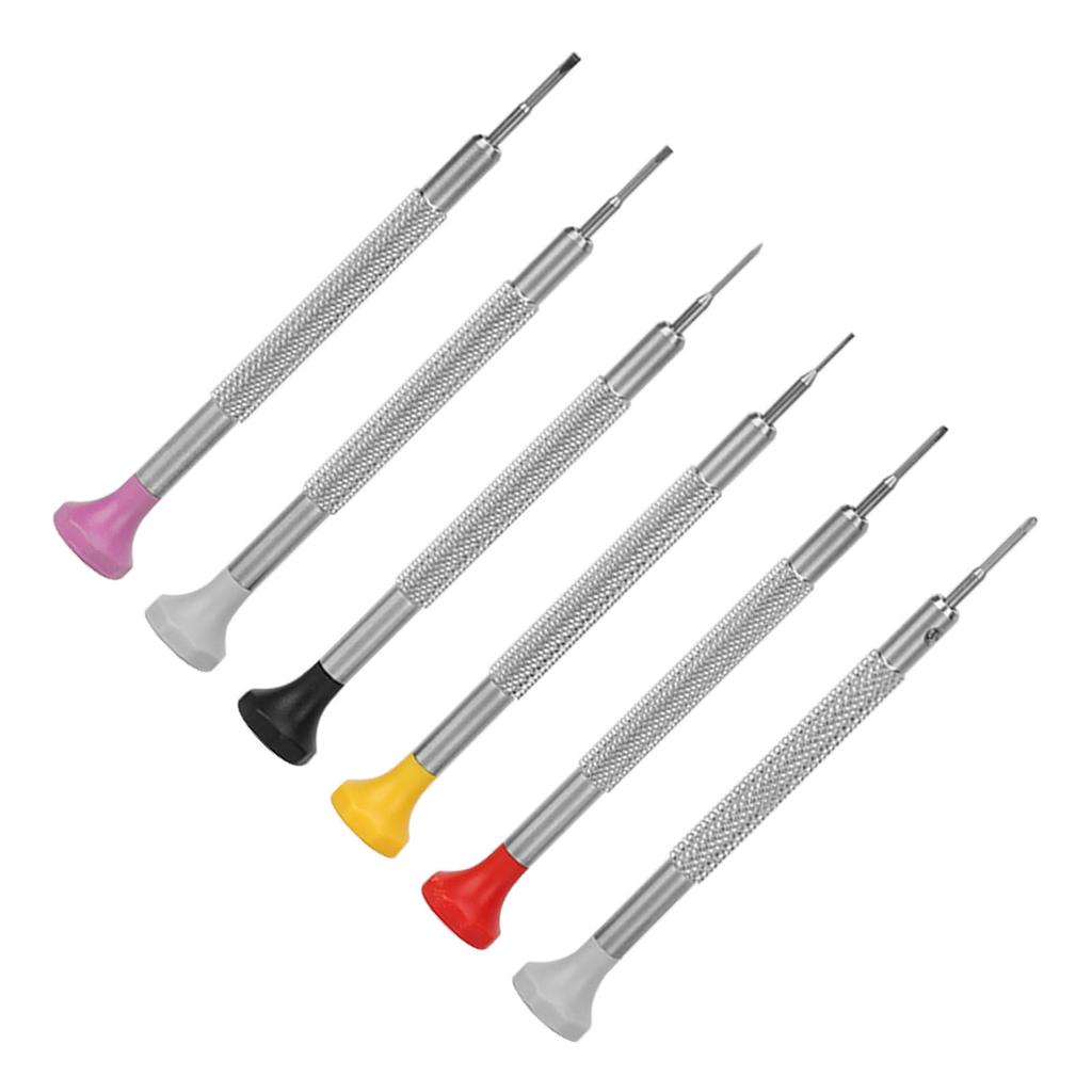 6Pcs Watch Repair Screwdriver Slot Cross Type Nonslip Grip High Speed Steel Widely Used Jewelers