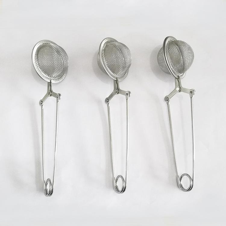 Teesieb mit Kettengriff aus Edelstahl, Teeseparator, Teekugelklemme, Teekugelgriff, Marinaden-Würzkugel, Tee-Ei