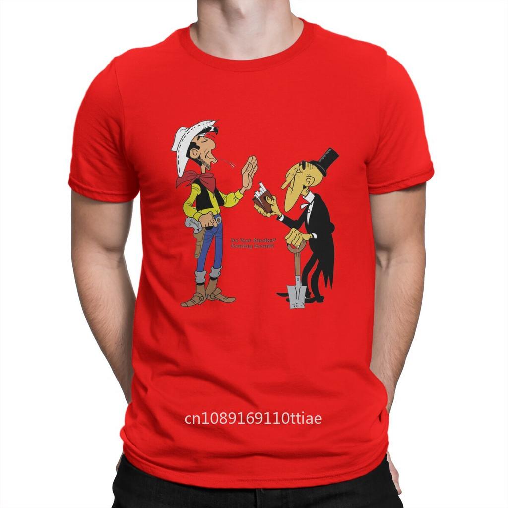 Lucky Luke And Undertaker Long Unique TShirt Lucky Luke Casual T Shirt Summer T-shirt For Adult