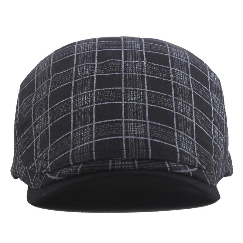 Spring New Pure Cotton Square Color Plaid Cap, Men's Fashion Sunscreen Beret, Women's Personality Leisure