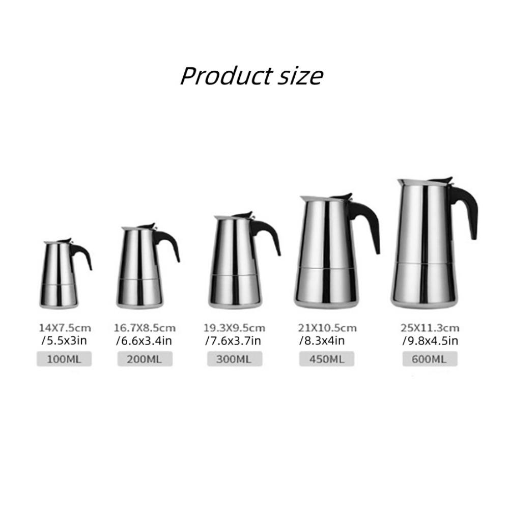 Moka Pot Stainless Steel Coffee Pot Mocha Espresso Latte Percolator Stove Coffee Maker Pot Percolator Drink Tool
