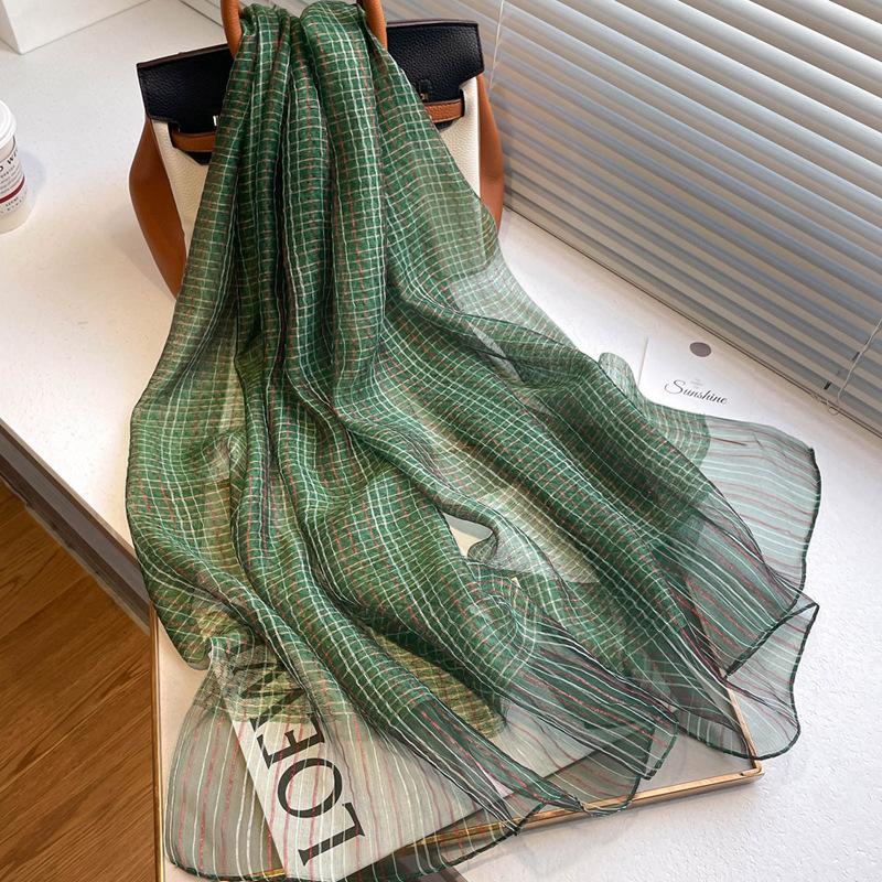 Plaid silk wool scarf women hijab for ladies pashmina shawls and wraps New Foulard Bandana Bufanda Blanket Scarves
