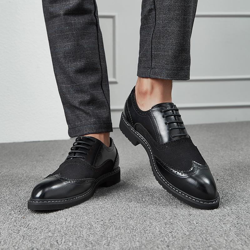 Fashion Designer's New men's leather shoes Gentleman retro style Groom's wedding and leisure party 38-46 Adult flat lace up shoes