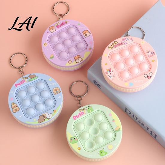 Game Machine Fidget Toy Push Bubble Console Keychain Stress Relief Mini Popping Purse Charm Backpack Bag Party Favors