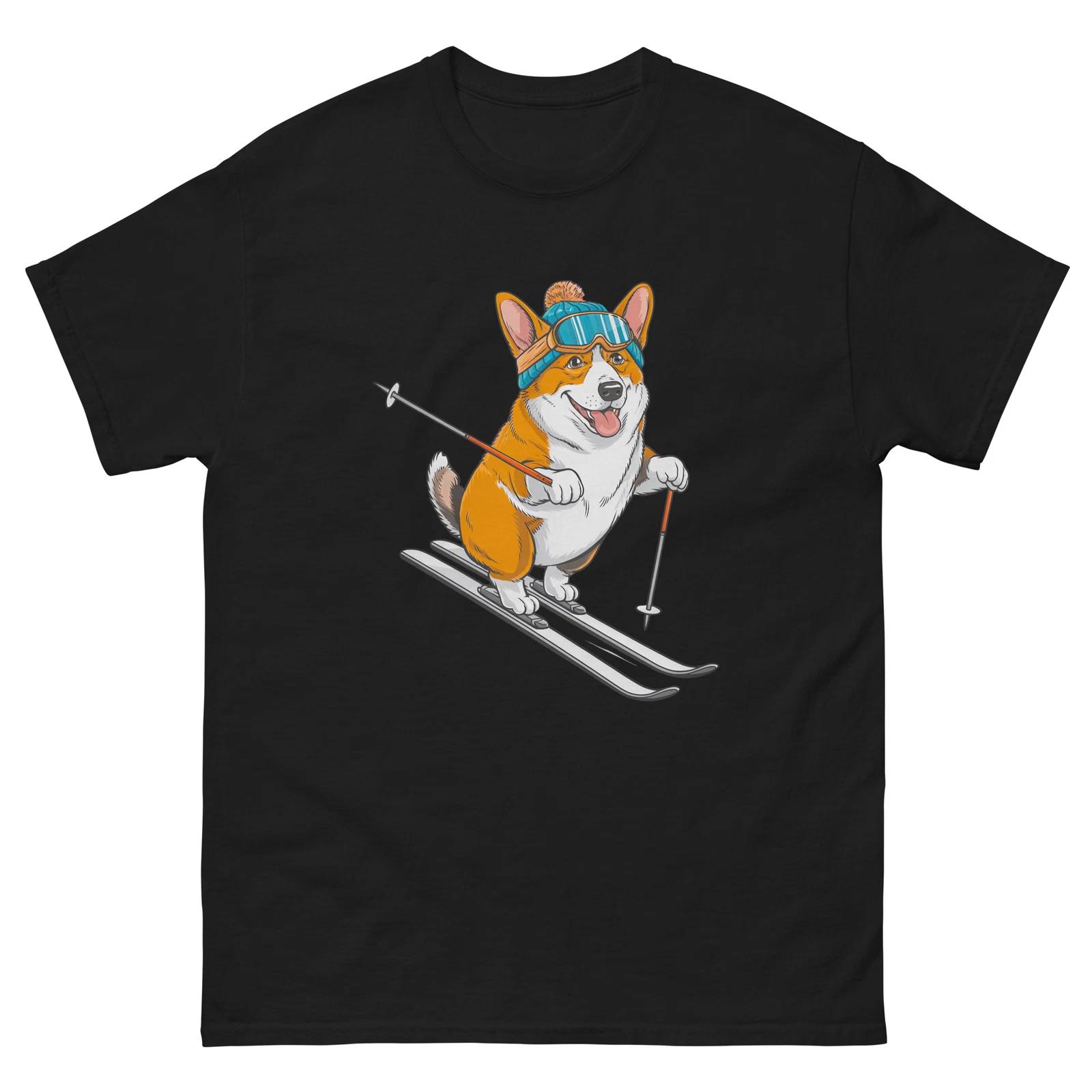 Skiing Corgi Unisex classic tee 4XL