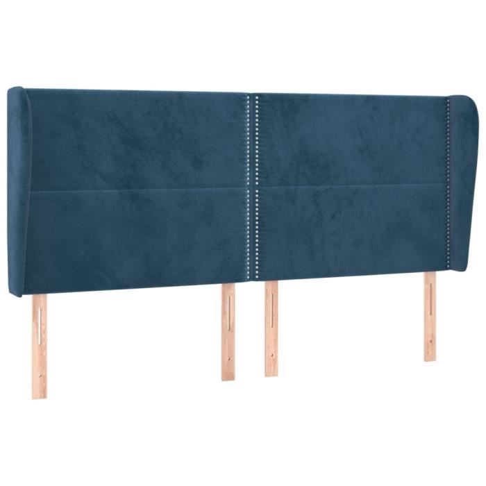 VidaXL Headboard with Ears Dark Blue 183x23x118-128 Cm Velvet3117880