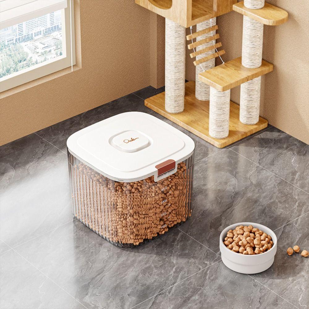 Sealed Dog Food Storage Container Transparent Pet Food Storage Barrel  Pet Supplies
