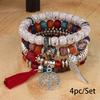 Bohemian bracelet creative tassel multi-layer beaded bracelet