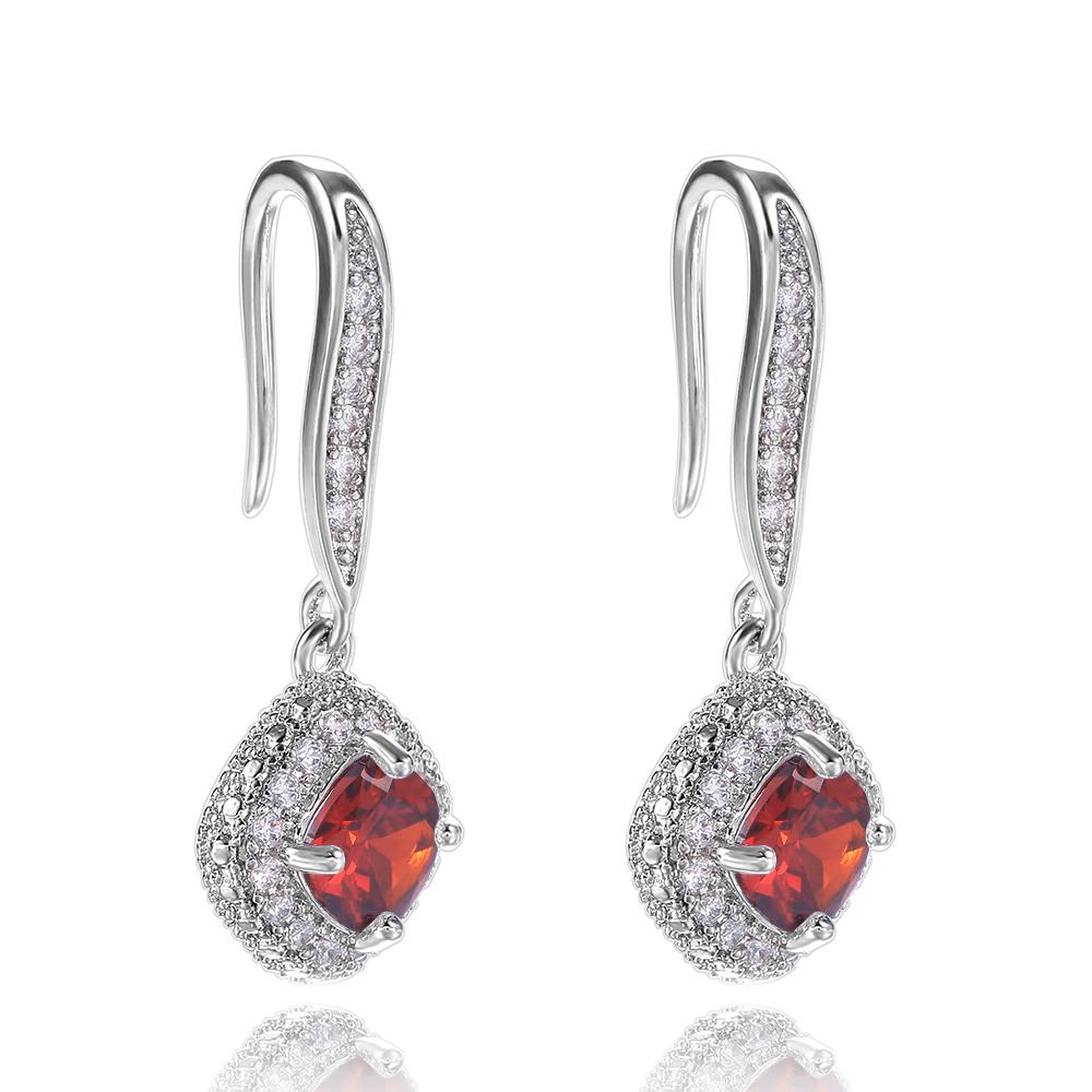 Huitan Gorgeous Women Bridal Party Event Bridal Earrings High Quality Brilliant Cubic Zirconia Anniversary Present Gifts Lady Timeless Styling Jewelry