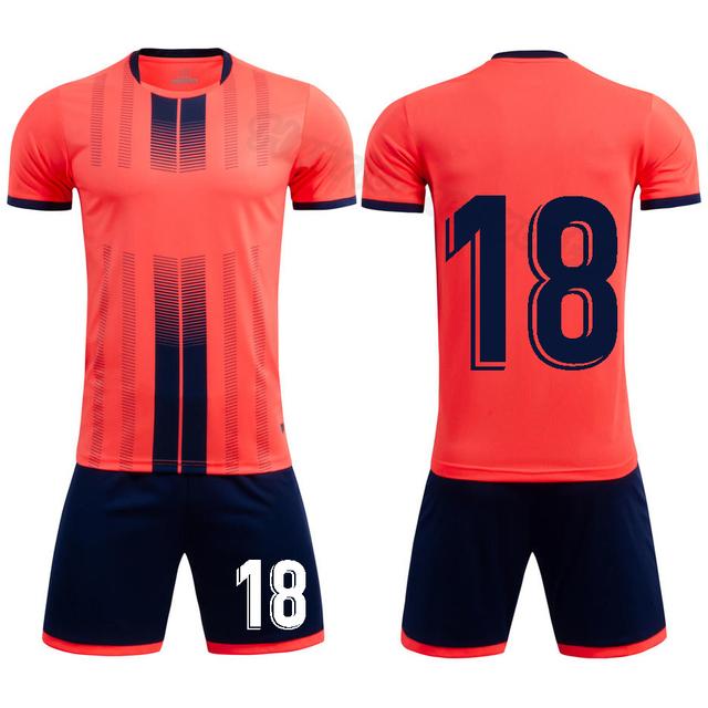 Men Women Soccer Jersey Set Uniforms Children Sublimation Football Kits Clothes Soccer Shirts Sport Uniform Training Suit Orange