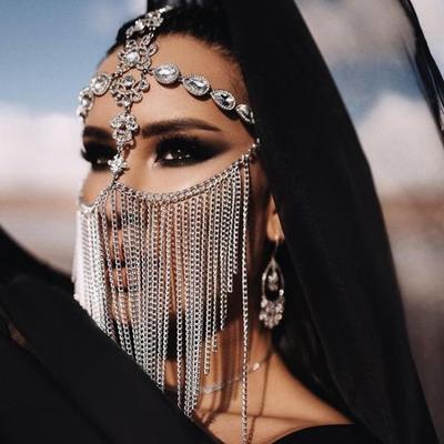 Stonefans křišťálové obličejové štrasové třásně Masquerade Masopustní maska ​​Šperky pro ženy Dekorativní vlasy Face Řetězová párty