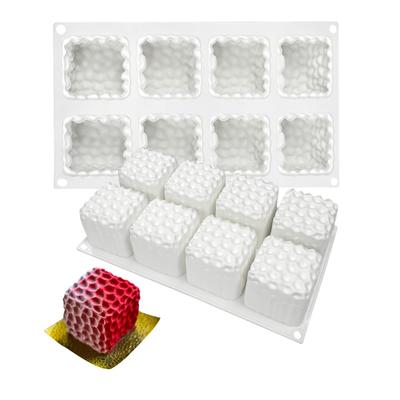 Silica Gel Mousse Cake Mold, Bakery Dessert Mousse DIY Chocolate Soap Candle Mold, 8-Cavity Cube Honeycomb