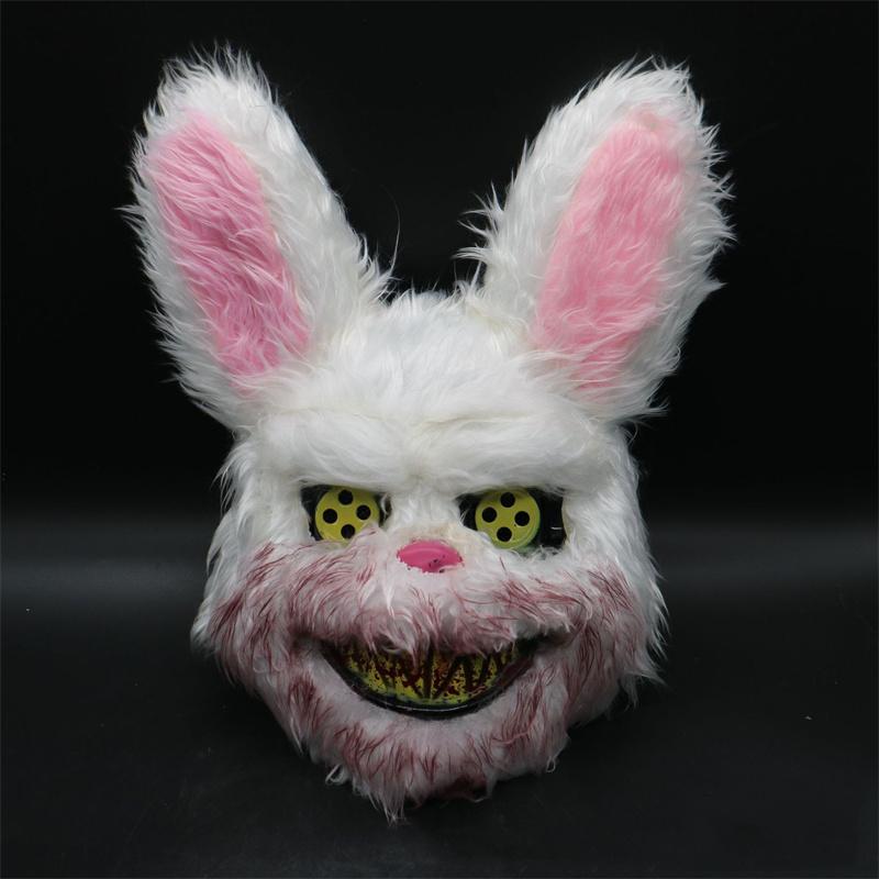 Fête Cosplay Halloween Masque Facial Lumineux LED Maquillage Masque Lapin Ours Couvre-chef Animal Dessin Animé Couvre-tête Carnaval white