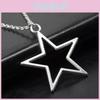 Modern Simple Silver Hollow Star Pendant Necklace Perfect For Everyday Fashion And Style