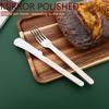 20 PCS Stainless Steel Flatware Set Service for 4, Retro Style  Tableware Forks Spoons Knives Eating Utensils, Acrylic Handle with Rivets Design