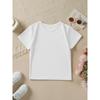 European sizes Summer Fashion Girls' Short Sleeve T-Shirt with Clover Cartoon Print, Casual Versatile Top