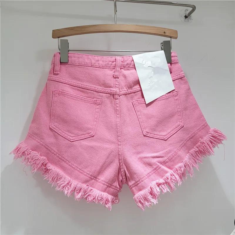 Denim Shorts Women's Jeans High Waisted Tassel Design A Line Wide Leg Pants Booty Shorts