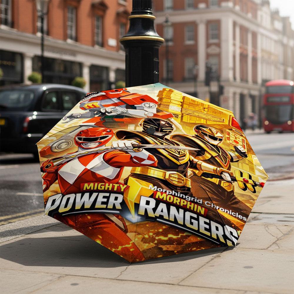 Superhero Power Rangers Umbrella Manual Open Close Umbrella Anti-UV Sun Rain Dual Use Umbrella