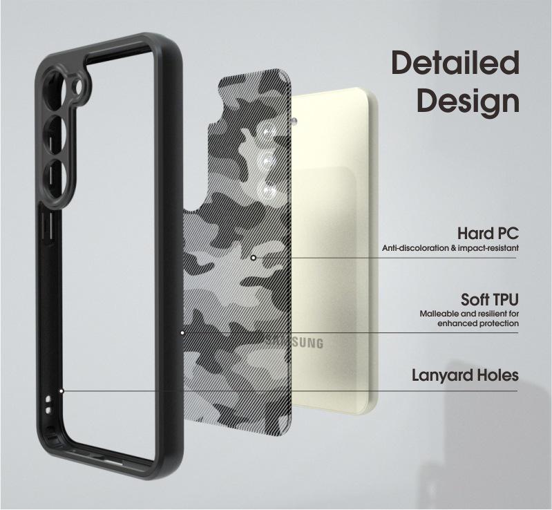 Samsung Galaxy A14 Rugged Camo Case with Strap