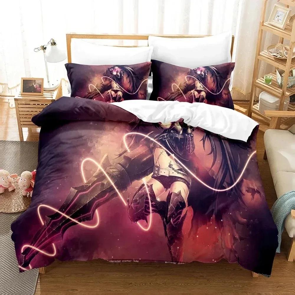 3D Duvet Cover Black Rock Shooter Anime Bedding Set Polyester Pillowcases Quilt Cover Home Decor For Teens Gift Twin King Queen