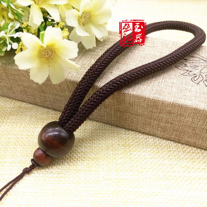 Handcrafted Thick Rope Jade Pendant Bead Lanyard for DIY Weaving