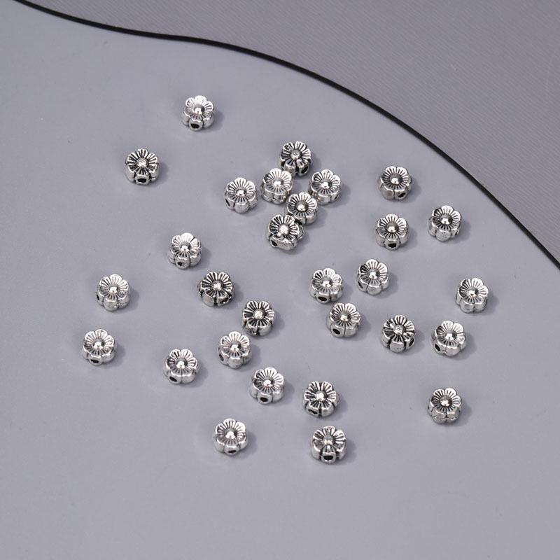 Тибетское серебро Сердце Цветок Бусины для DIY Изготовления Ювелирных Изделий Ручной Работы