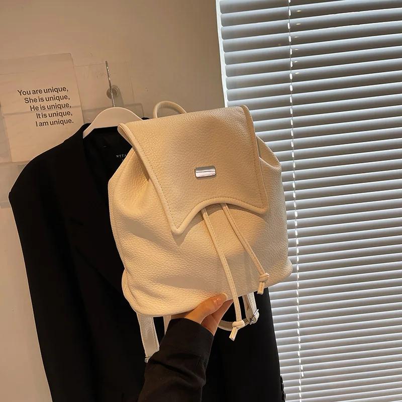 Soft PU back pocket women's backpacks inner compartment fashionable backpack