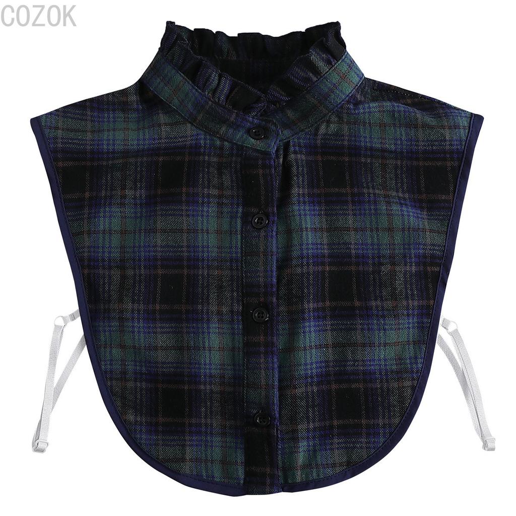 Women's Solid Colour Black White Vertical Small Flip Collar Versatile Shirt Jumper Jumper Fashion Lace False Collar Four Seasons