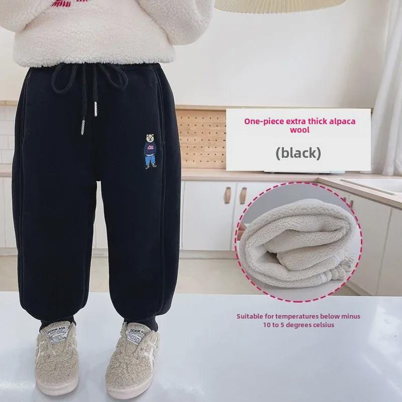 Boys' Thickened Velvet Fleece Sweatpants - Autumn/Winter Sports Pants