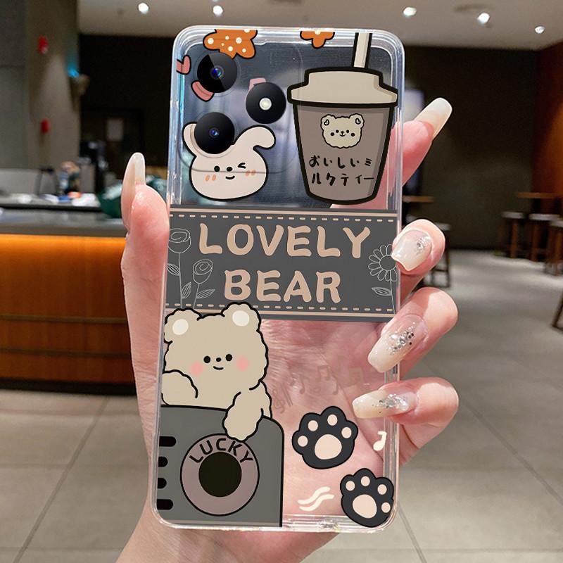 For Realme Note 50 Case Aesthetic Fashion Cute Cat Astronaut Transparent TPU Silicone Cover For Realme Note50 Phone Case RMX3834